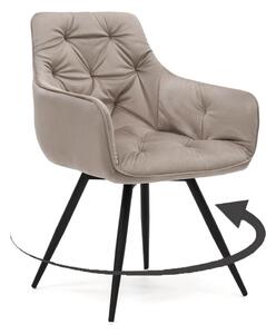 MebleMWM Krzesło obrotowe DC0084-3 | welur | Ciemny Beż