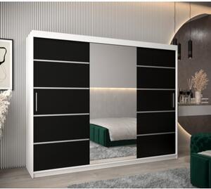 Szafa przesuwna garderoba Verona 2 250 wys. 200 cm biaÅy + czarny