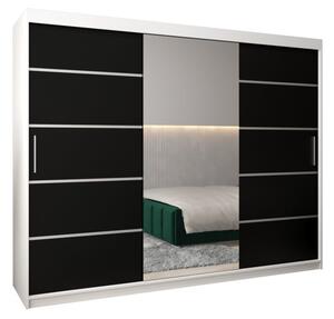 Szafa przesuwna garderoba Verona 2 250 wys. 200 cm biaÅy + czarny