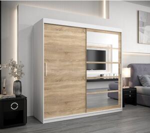Szafa przesuwna garderoba Roma 1 200 wys. 200 cm biaÅy + sonoma