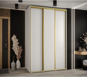 Szafa przesuwna wysoka Davos 1 150, gÅ. 60 cm biaÅy + biaÅy + zÅoty