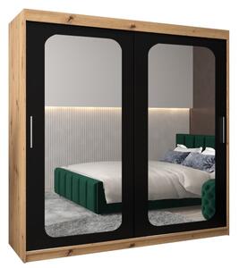 Szafa przesuwna garderoba Promo T3 200 wys. 200 cm artisan + czarny