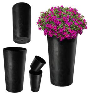 Doniczka na kwiaty Merag 20cm czarny beton