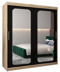 Szafa przesuwna garderoba Promo T3 180 wys. 200 cm sonoma + czarny