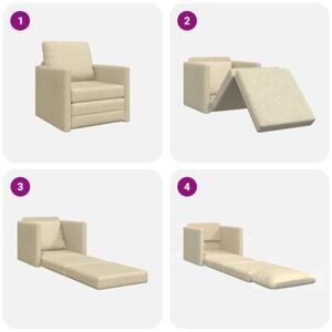 Sofa bed kremowy 74 x 77 x 81 cm tkanina