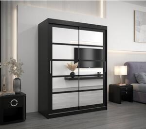 Szafa przesuwna garderoba Roma 2 150 wys. 200 cm czarny + czarny