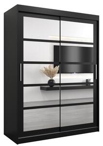 Szafa przesuwna garderoba Roma 2 150 wys. 200 cm czarny + czarny