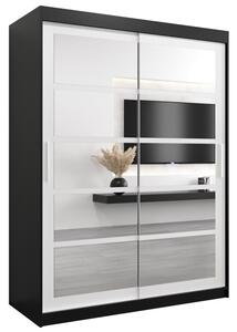 Szafa przesuwna garderoba Roma 2 150 wys. 200 cm czarny + czarny