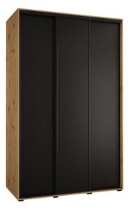 Szafa przesuwna wysoka Davos 1 150, gÅ. 60 cm artisan + czarny + czarny