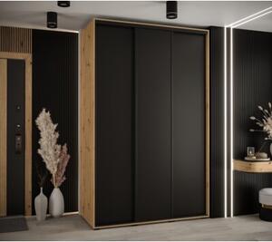 Szafa przesuwna wysoka Davos 1 150, gÅ. 60 cm artisan + czarny + czarny