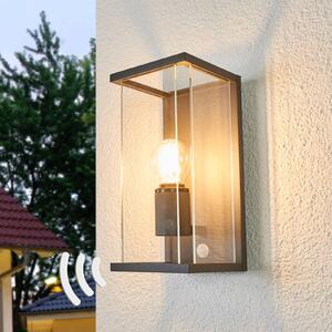 Lampa zewnętrzna z czujnikiem ruchu Annalea Lucande, czarny, aluminium, nowoczesny
