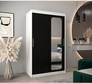 Szafa przesuwna garderoba Promo T2 120 wys. 200 cm biaÅy + czarny
