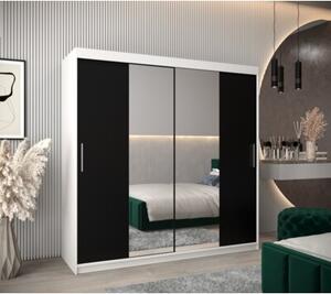 Szafa przesuwna garderoba Tokyo 1 200 wys. 200 cm biaÅy + czarny