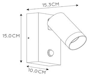 Lucide Zewnętrzny kinkiet Taylor Sensor, 1-punktowy, czarny