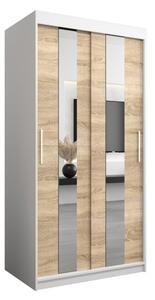 Szafa przesuwna garderoba Pole 100 wys. 200 cm biaÅy + sonoma