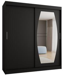 Szafa przesuwna z lustrem garderoba Rossa 180 wys. 200 cm czarny