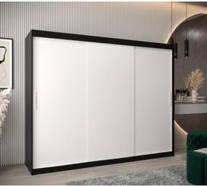 Szafa przesuwna garderoba Tokyo 250 wys. 200 cm czarny + czarny