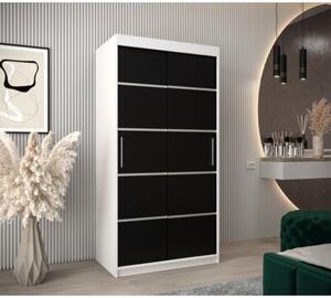 Szafa przesuwna garderoba Verona 1 100 wys. 200 cm biaÅy + czarny