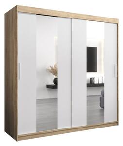 Szafa przesuwna garderoba Pole 200 wys. 200 cm sonoma + biaÅy