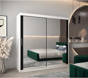 Szafa przesuwna garderoba Tokyo 3 200 wys. 200 cm biaÅy + czarny