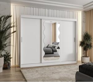 Szafa przesuwna z lustrem garderoba Spoti 250 wys. 200 cm biaÅy
