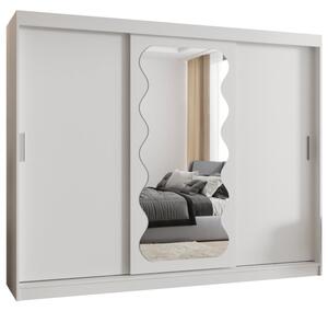Szafa przesuwna z lustrem garderoba Spoti 250 wys. 200 cm biaÅy