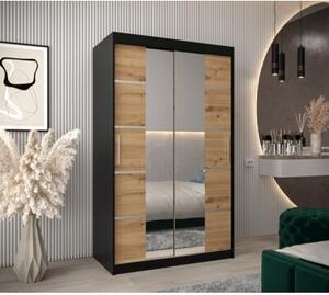 Szafa przesuwna garderoba Verona 4 120 wys. 200 cm czarny + artisan