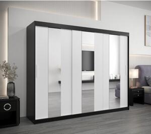 Szafa przesuwna garderoba Pole 250 wys. 200 cm czarny + czarny