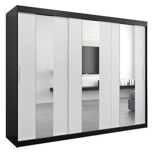 Szafa przesuwna garderoba Pole 250 wys. 200 cm czarny + czarny