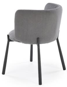 Popielate metalowe krzesło tapicerowane - Kamaro