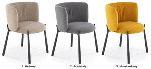 Musztardowe welwetowe krzesło - Kamaro
