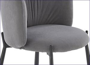 Popielate metalowe krzesło tapicerowane - Kamaro