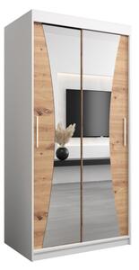 Szafa przesuwna garderoba Monaco 100 wys. 200 cm biaÅy + artisan