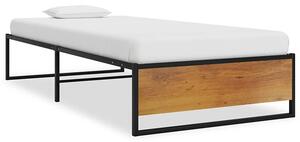 Czarne metalowe łóżko industrialne 100x200 cm - Fervix
