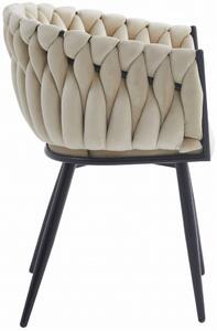 Beżowe krzesło tapicerowane kubełkowe - Avax