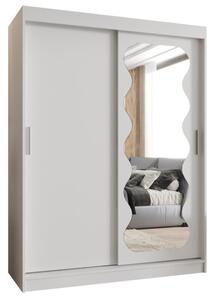 Szafa przesuwna z lustrem garderoba Spoti 150 wys. 200 cm biaÅy