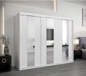 Szafa przesuwna garderoba Pole 250 wys. 200 cm biaÅy + biaÅy