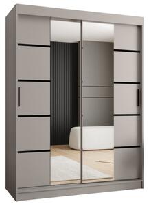 Szafa przesuwna z lustrem garderoba Rubino V4 150 wys. 200 cm kaszmir