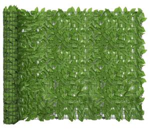 Parawan balkonowy, zielone liście, 300x150 cm