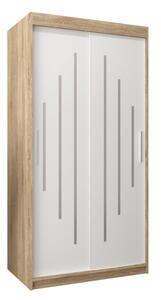 Szafa przesuwna garderoba York 100 wys. 200 cm sonoma + biaÅy