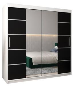 Szafa przesuwna garderoba Verona 4 200 wys. 200 cm biaÅy + czarny
