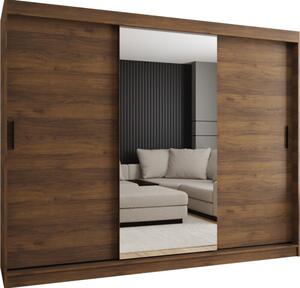 Szafa przesuwna z lustrem garderoba Rubino T1 250 wys. 200 cm orzech warmia