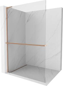 Mexen Kioto+ L ścianka prysznicowa z półką Walk-in 115 x 200 cm, transparent, miedź szczotkowana - 800-115-123-65-00