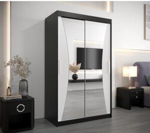 Szafa przesuwna garderoba Monaco 120 wys. 200 cm czarny + czarny