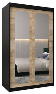 Szafa przesuwna garderoba Promo T3 120 wys. 200 cm czarny + sonoma