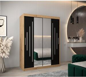 Szafa przesuwna garderoba York 1 150 wys. 200 cm artisan + czarny