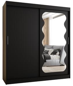 Szafa przesuwna z lustrem garderoba Spoti 180 wys. 200 cm czarny