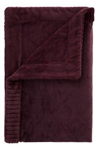 Ciemnofioletowy koc z mikropluszu 150x200 cm Velvet and Faux Fur – Catherine Lansfield