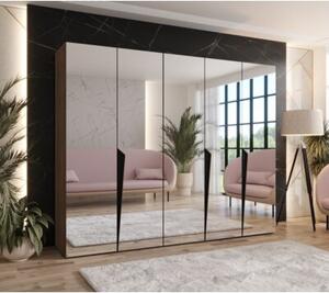 Szafa uchylna otwierana Piano 1 250 wys. 202 cm orzech warmia + u. czarny