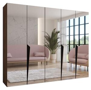 Szafa uchylna otwierana Piano 1 250 wys. 202 cm orzech warmia + u. czarny